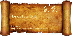 Horovicz Ida névjegykártya